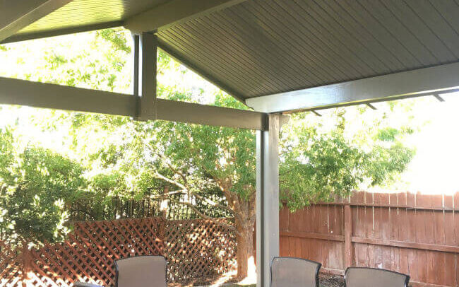 Solid Flat Panel Back Patio Dining Area