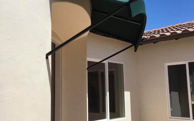 Green fixed-frame Awning