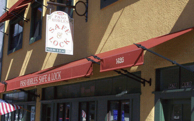 Paso Robles Safe and Lock commercial awnings