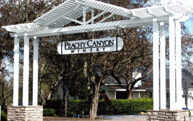 Peachy Canyon Winery commercial awning entrance