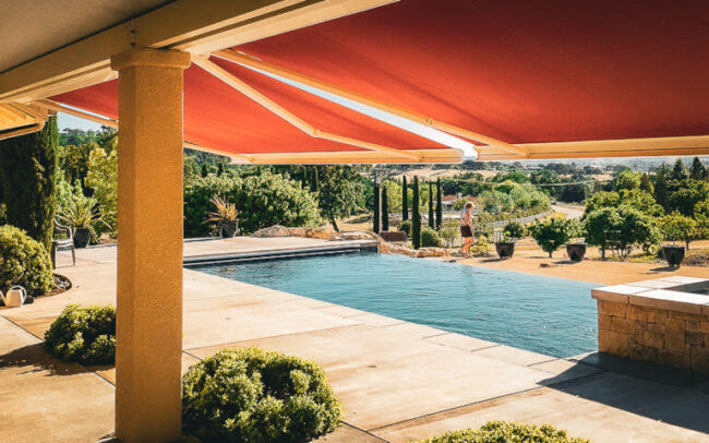 Pool Area Awning Red