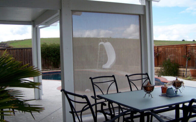 Pool Area Zipper System drop Shade