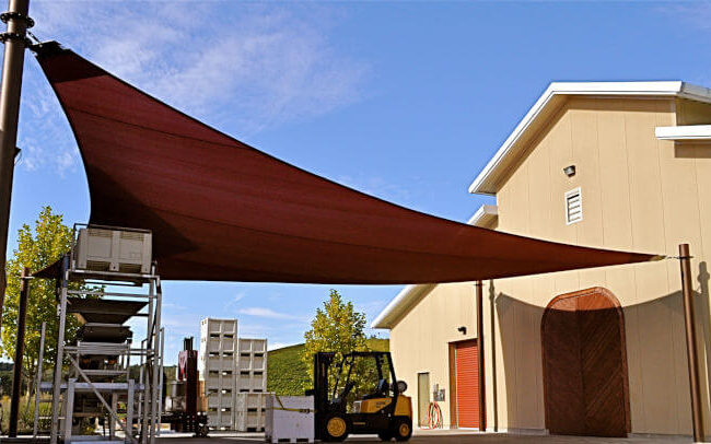 Red Shade Sails Dock