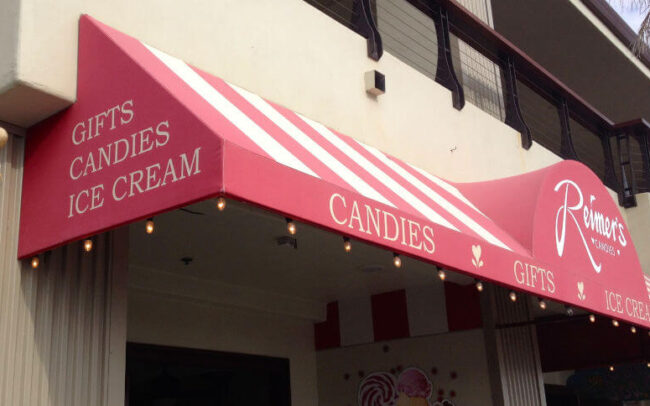 Reimers Candies commercial awning entrance