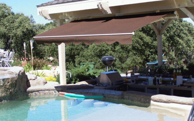 Residential Retractable Awning Open Pool