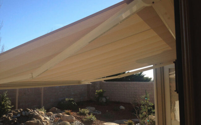 Residential Retractable Awning Tan Open