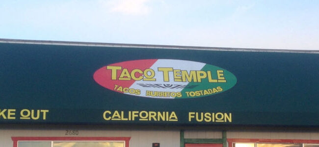 commercial awnings Taco Temple